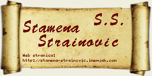Stamena Strainović vizit kartica